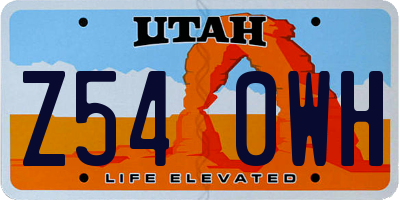 UT license plate Z540WH