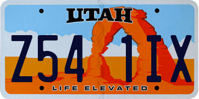 UT license plate Z541IX