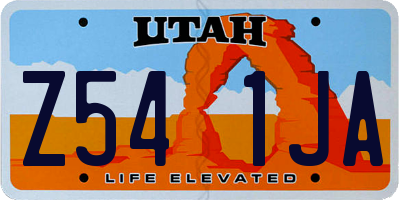 UT license plate Z541JA