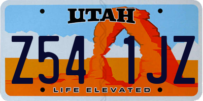 UT license plate Z541JZ