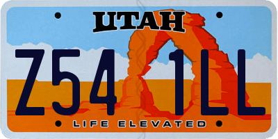 UT license plate Z541LL