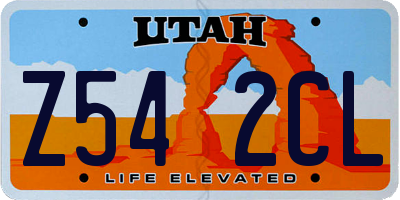 UT license plate Z542CL
