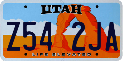 UT license plate Z542JA