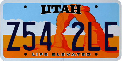 UT license plate Z542LE