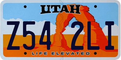 UT license plate Z542LI