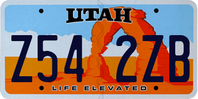 UT license plate Z542ZB