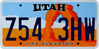 UT license plate Z543HW