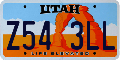 UT license plate Z543LL