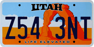 UT license plate Z543NT