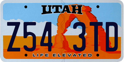 UT license plate Z543TD
