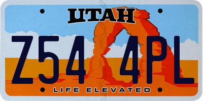 UT license plate Z544PL