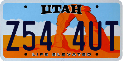 UT license plate Z544UT