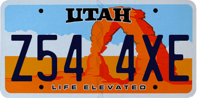 UT license plate Z544XE