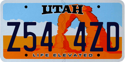 UT license plate Z544ZD
