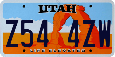 UT license plate Z544ZW
