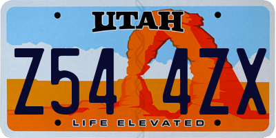 UT license plate Z544ZX