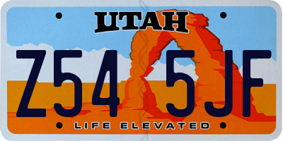 UT license plate Z545JF
