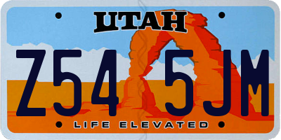 UT license plate Z545JM