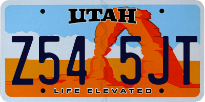 UT license plate Z545JT