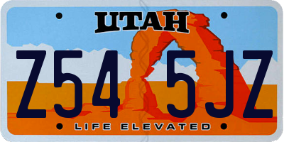 UT license plate Z545JZ
