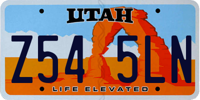 UT license plate Z545LN
