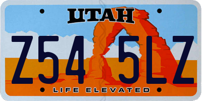 UT license plate Z545LZ