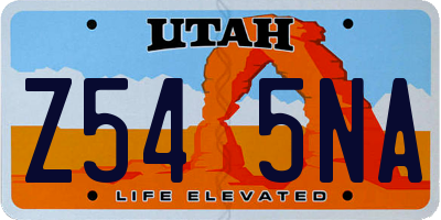 UT license plate Z545NA