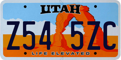 UT license plate Z545ZC