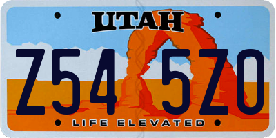 UT license plate Z545ZO