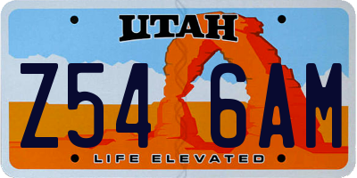 UT license plate Z546AM