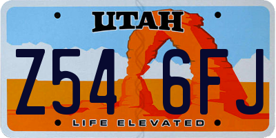 UT license plate Z546FJ