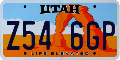 UT license plate Z546GP