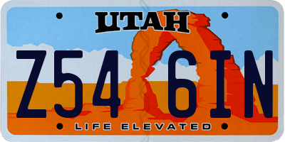 UT license plate Z546IN