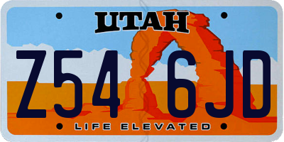 UT license plate Z546JD