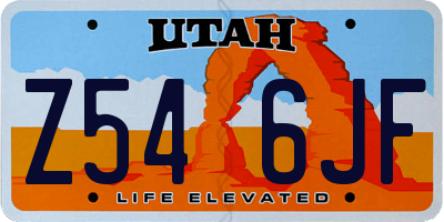 UT license plate Z546JF