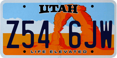 UT license plate Z546JW