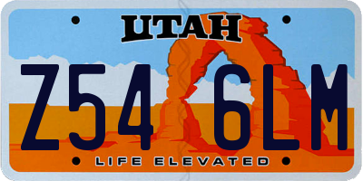 UT license plate Z546LM