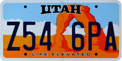 UT license plate Z546PA