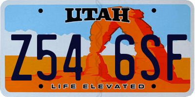 UT license plate Z546SF