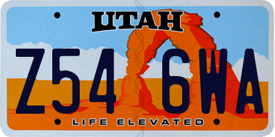 UT license plate Z546WA