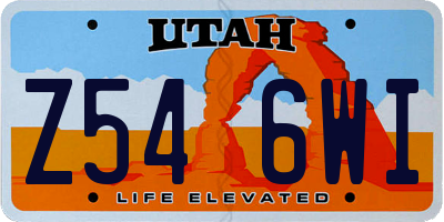UT license plate Z546WI