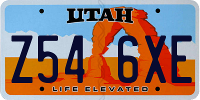 UT license plate Z546XE