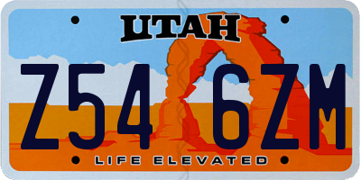 UT license plate Z546ZM