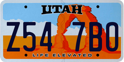 UT license plate Z547BO