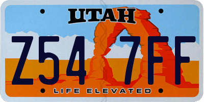 UT license plate Z547FF