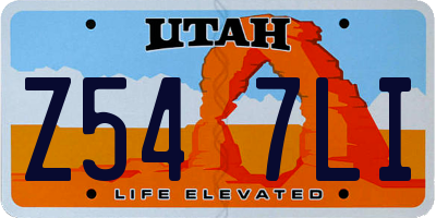 UT license plate Z547LI