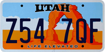 UT license plate Z547QF