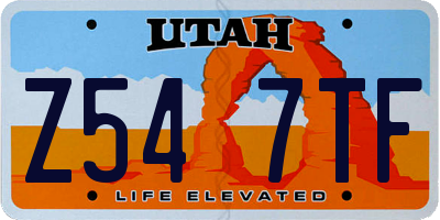 UT license plate Z547TF