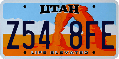 UT license plate Z548FE