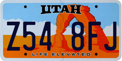 UT license plate Z548FJ